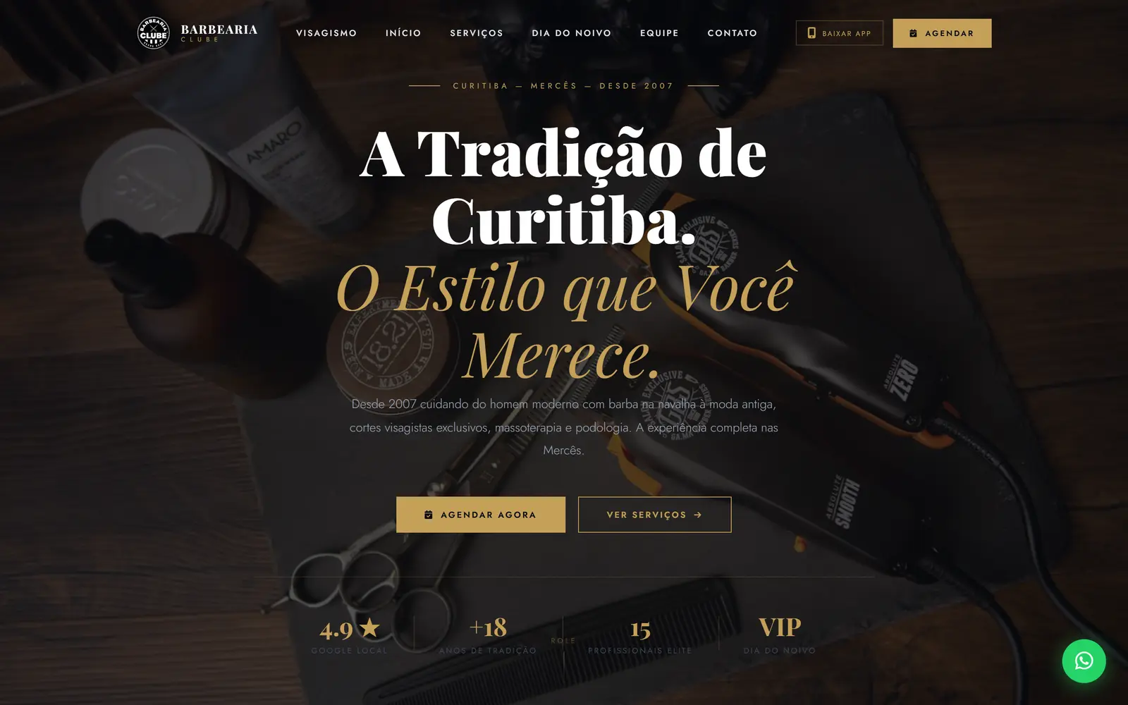 Site da Barbearia Clube