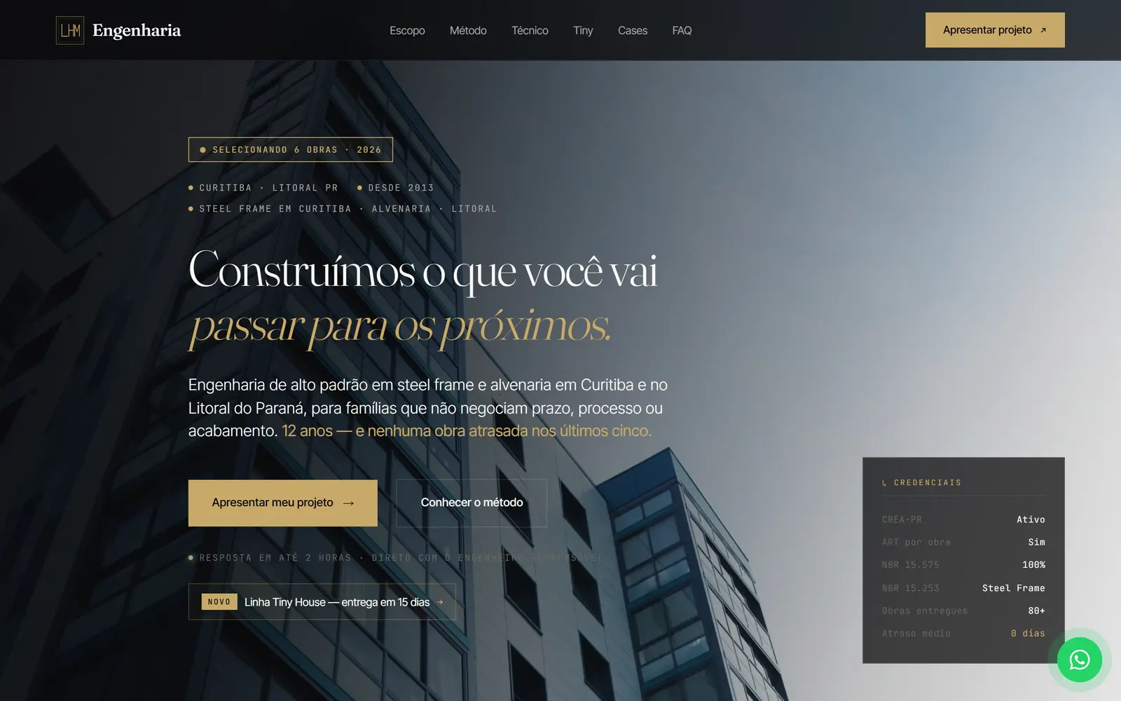 Site da LHM Engenharia