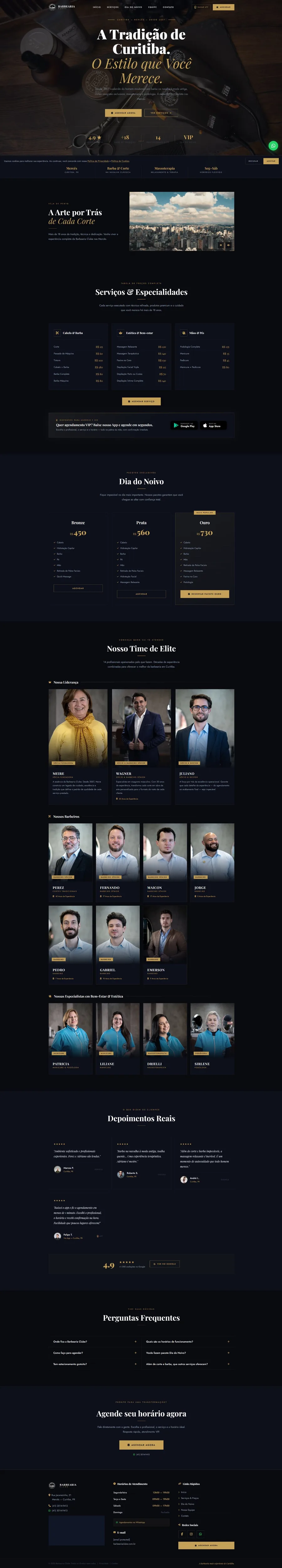Site Barbearia Clube Curitiba — criado por Gustavo Digital