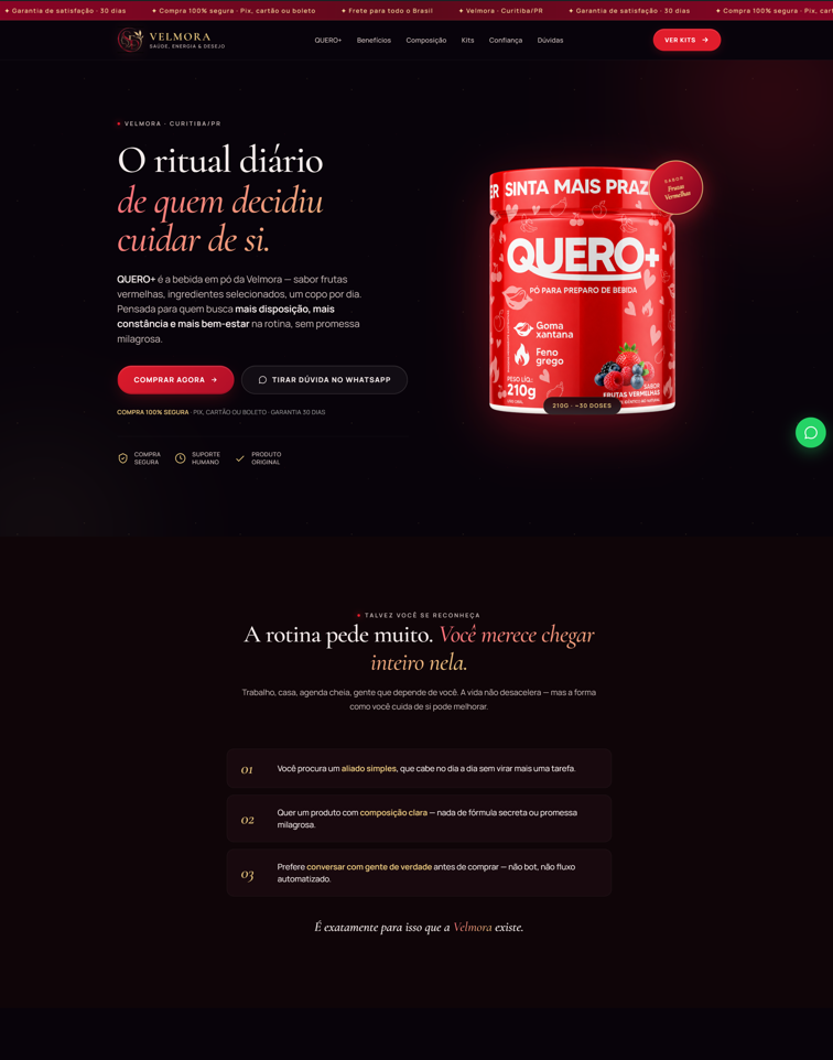 Site Velmora QUERO+ — criado por Gustavo Digital